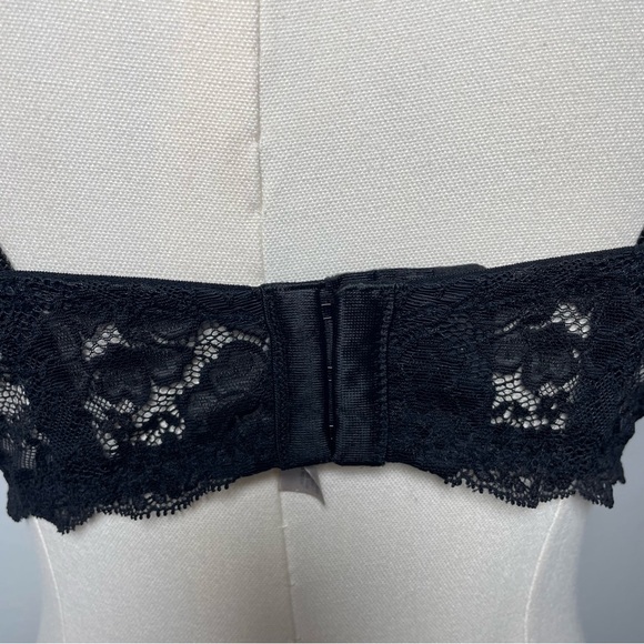 Victoria’s Secret Dream Angels Lined Demi‎ Bra 38 D Black & Ivory w/Lace Trim - Picture 5 of 12